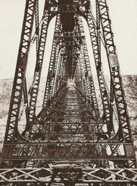 An old photo down the trusses of Kinzua Bridge | Kinzua Canine